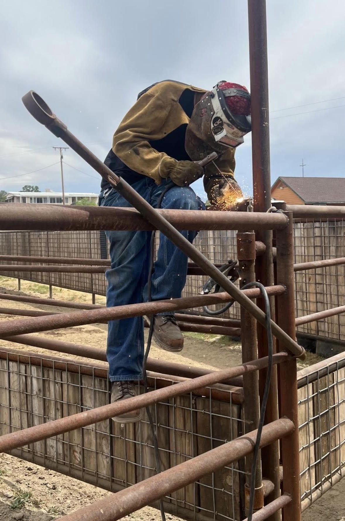 Cody Everts welding on site